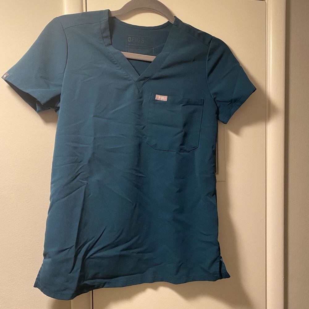 Figs Catrina Scrub Top - Caribbean Blue